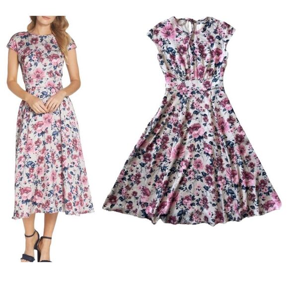 Gal Meets Glam Julia Seersucker Midi Dress Size 00 - Picture 1 of 12